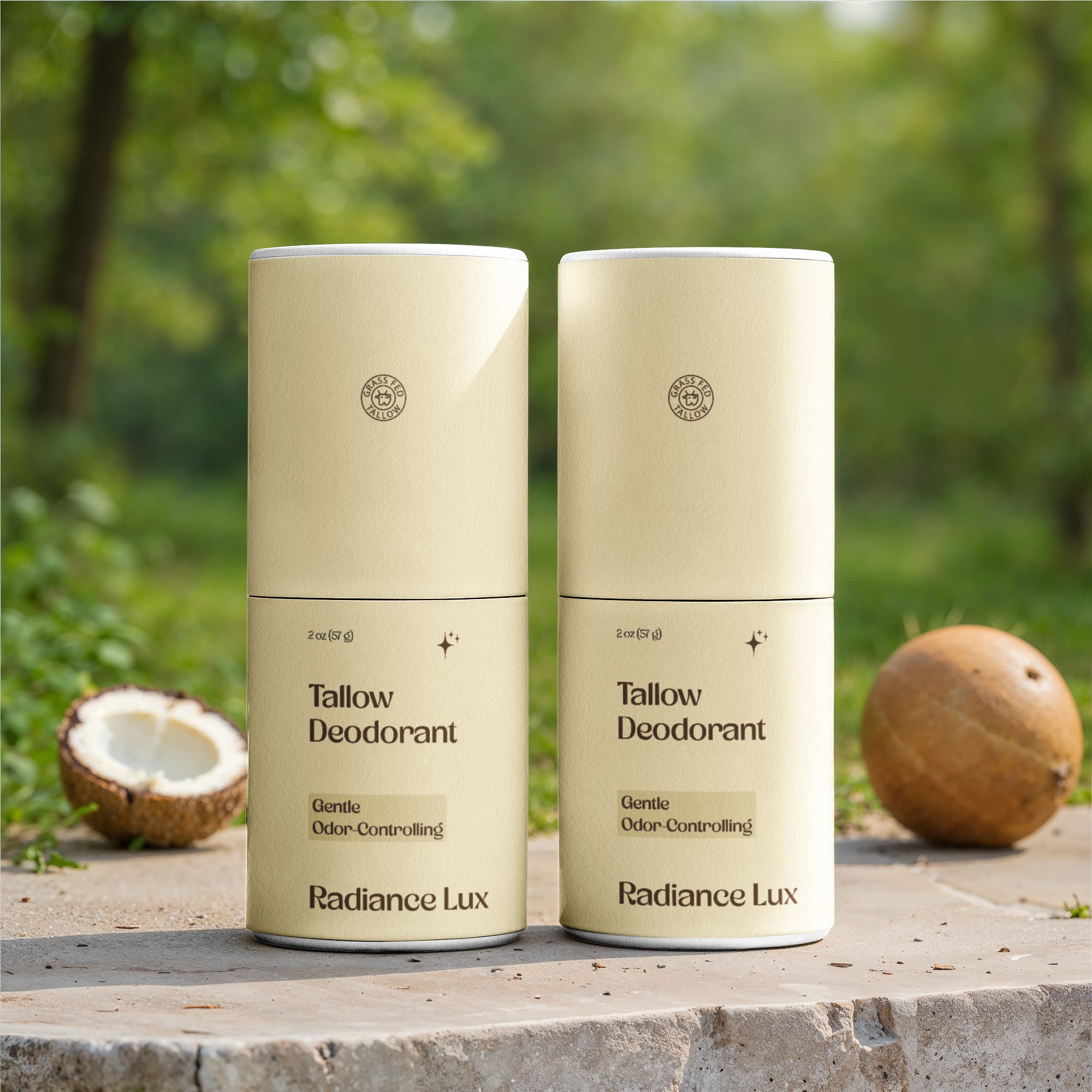 2 Pack Natural Tallow Deodorant Stick - Best Natural Deodorant