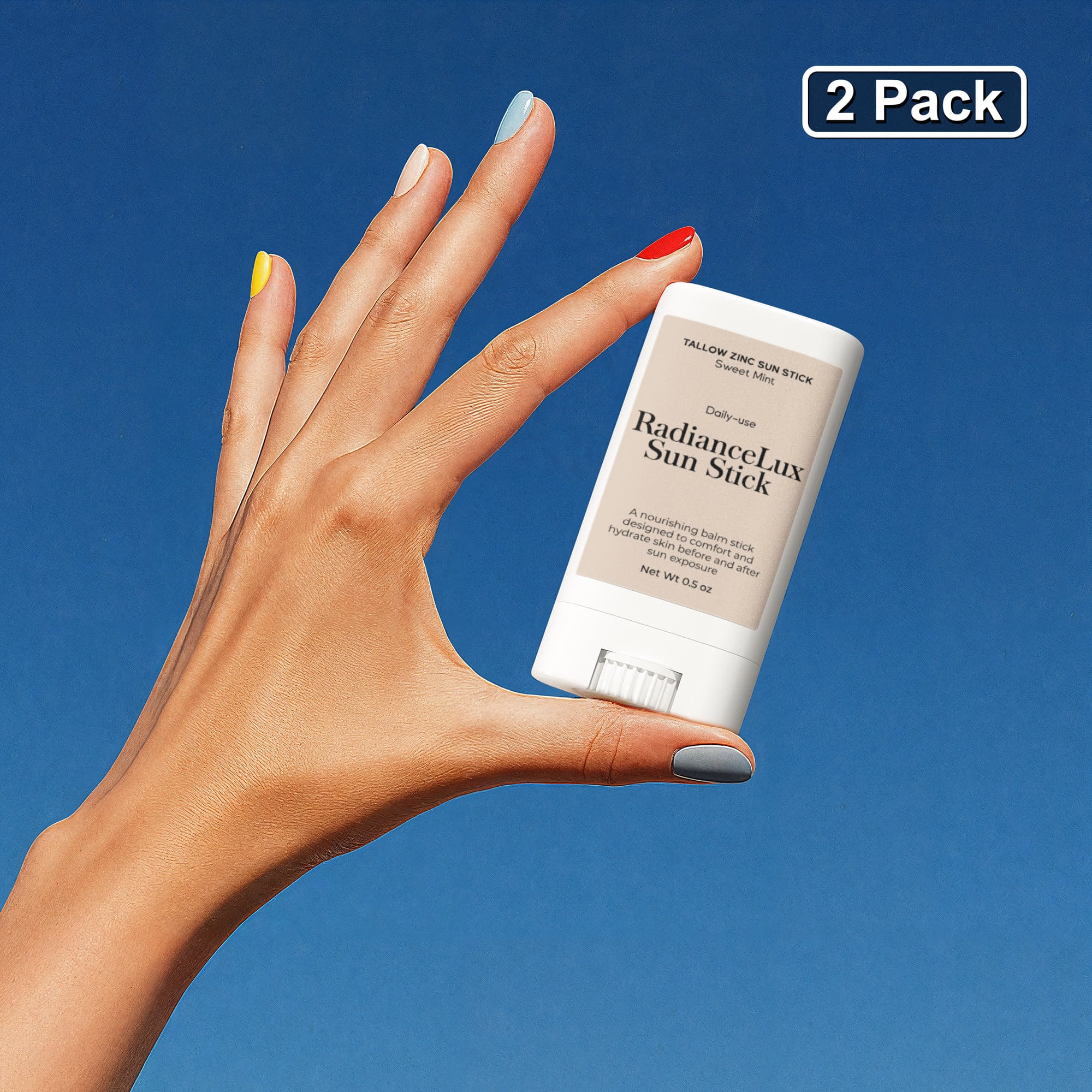 2 Pack Tallow Zinc Sun Stick – Natural Mineral Sun Protection for Sensitive Skin