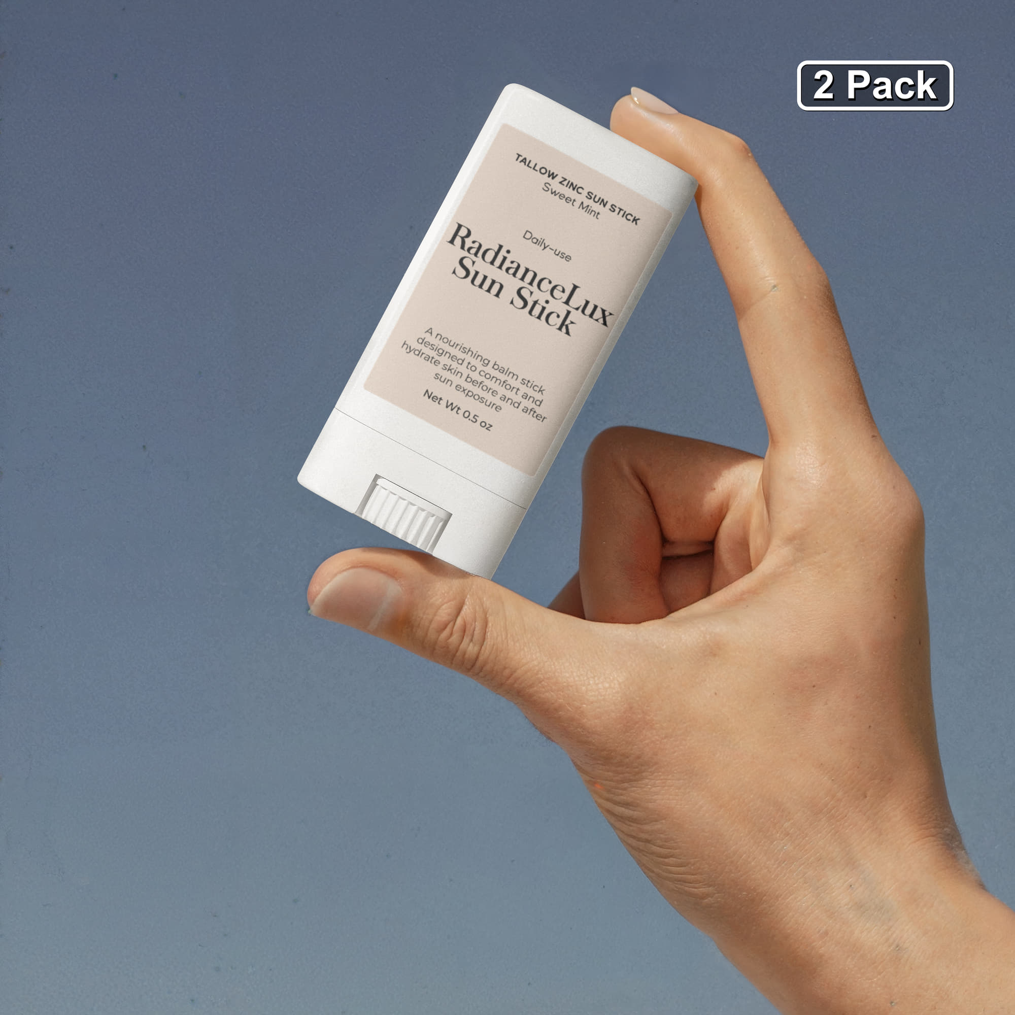 2 Pack Tallow Zinc Sun Stick – Natural Mineral Sun Protection for Sensitive Skin