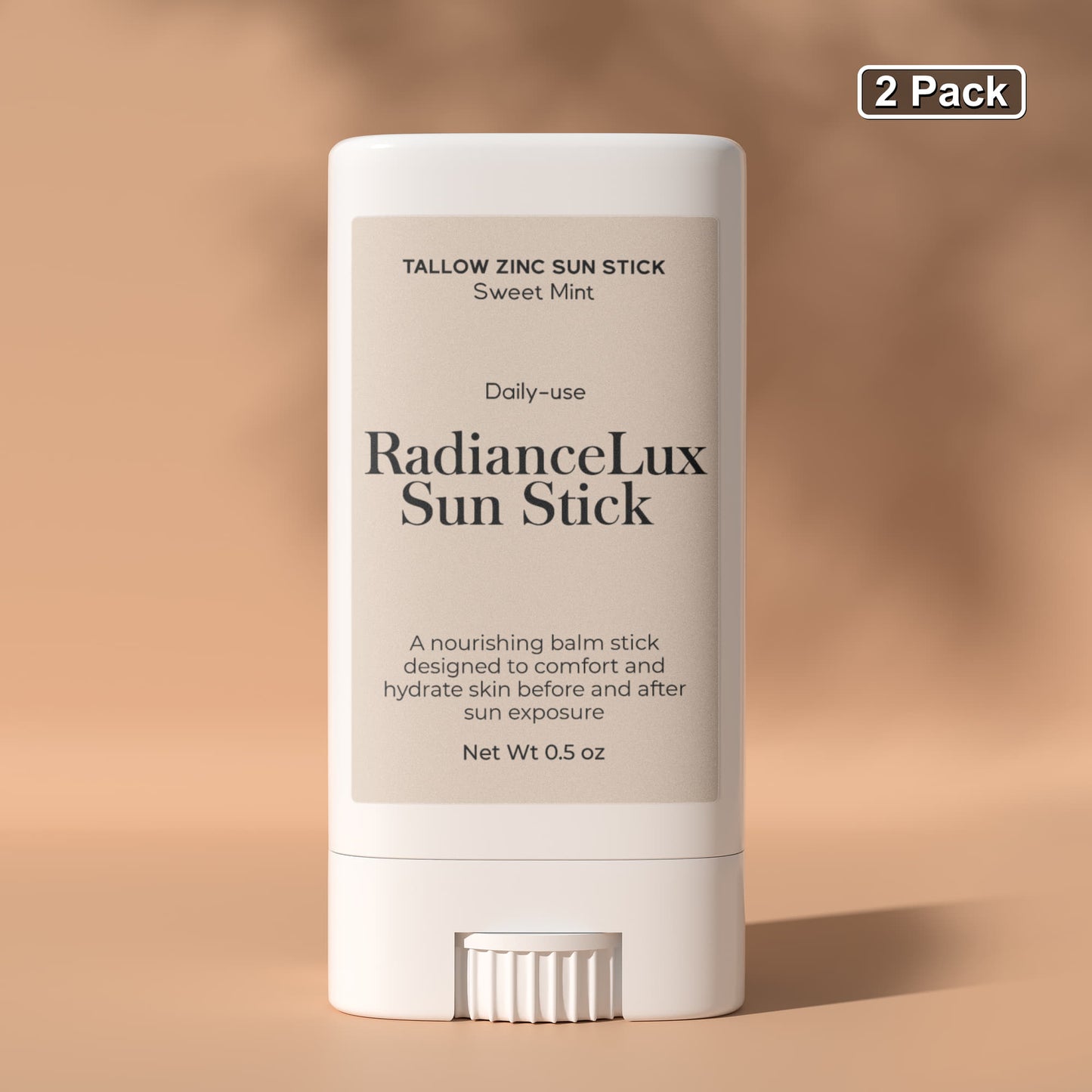 2 Pack Tallow Zinc Sun Stick – Natural Mineral Sun Protection for Sensitive Skin