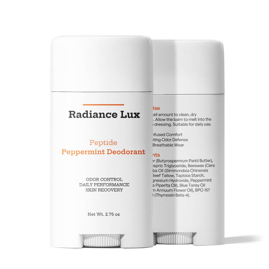 Peptide Peppermint Deodorant - 2 Pack | Non-Aluminum Natural Deodorant for Sensitive Skin