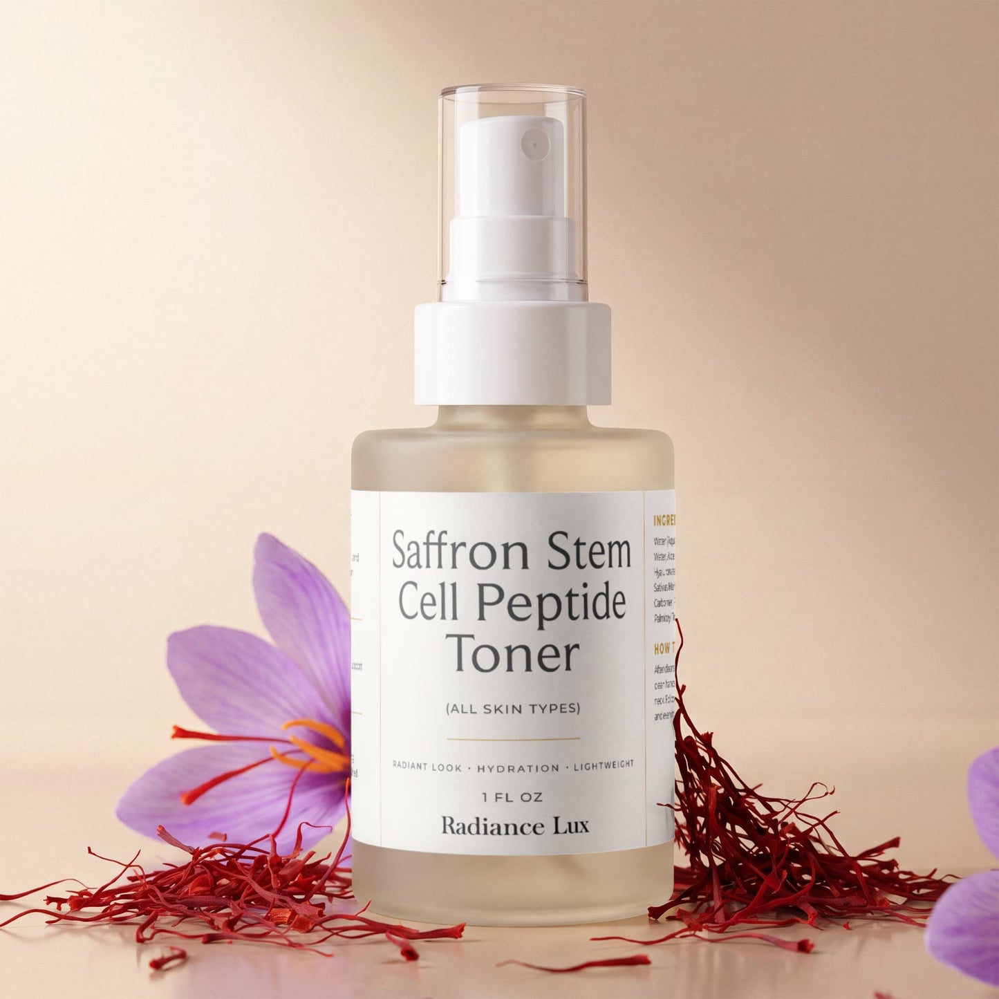 Saffron Stem Cell Peptide Toner — Luxury Saffron Face Toner