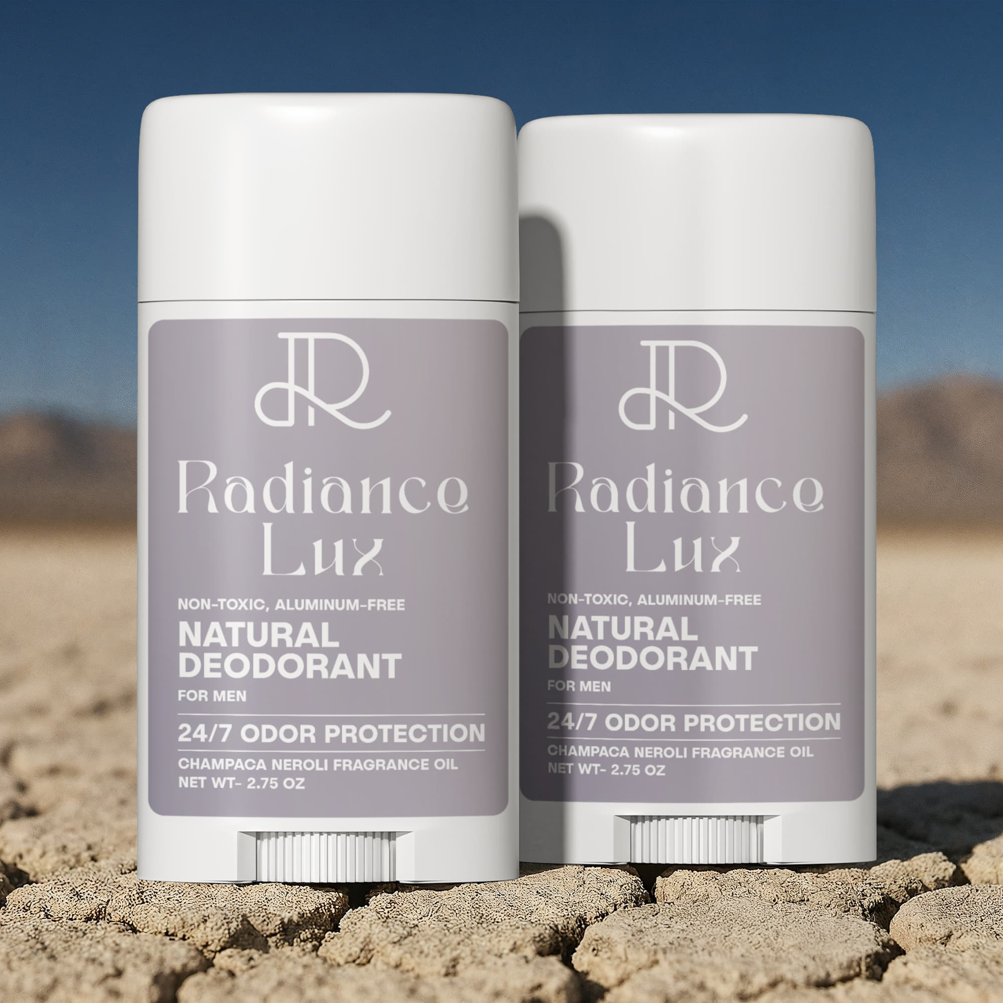2 Pack Non-toxic Natural Deodorant, Aluminum-Free for Men