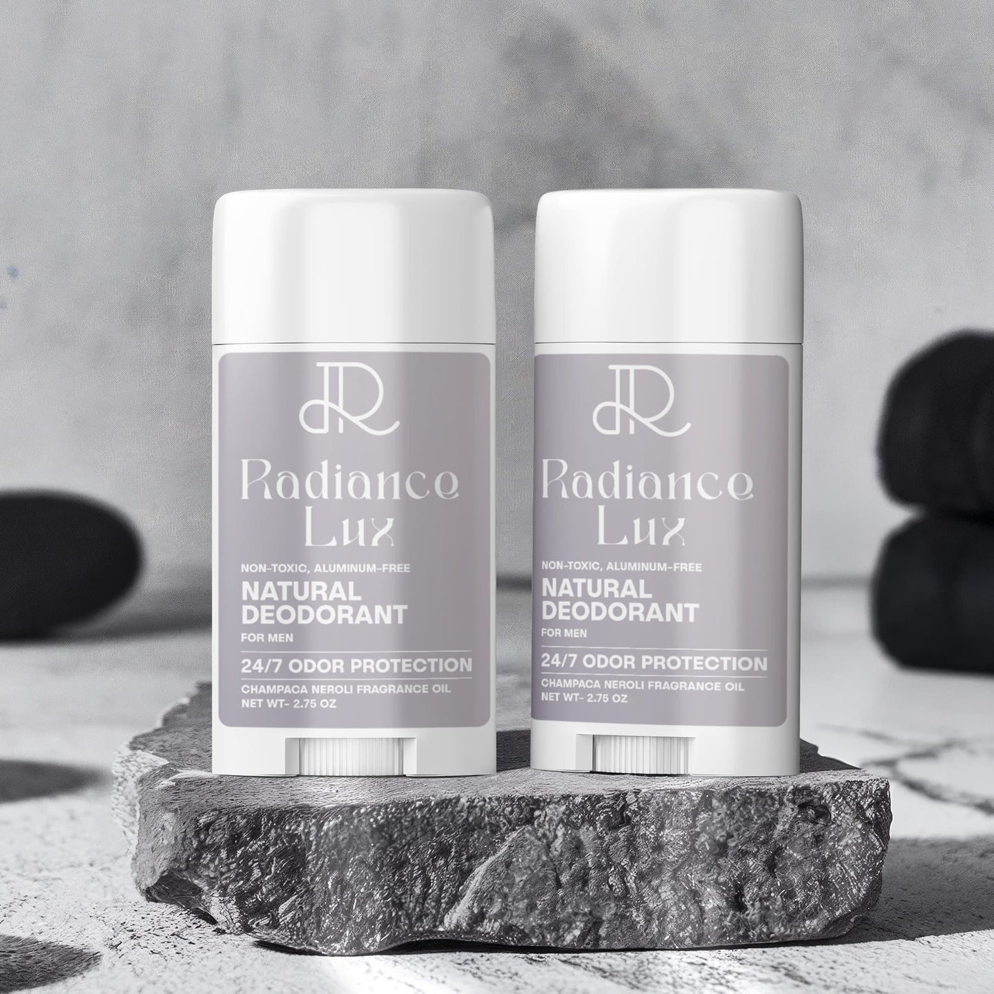 2 Pack Non-toxic Natural Deodorant, Aluminum-Free for Men