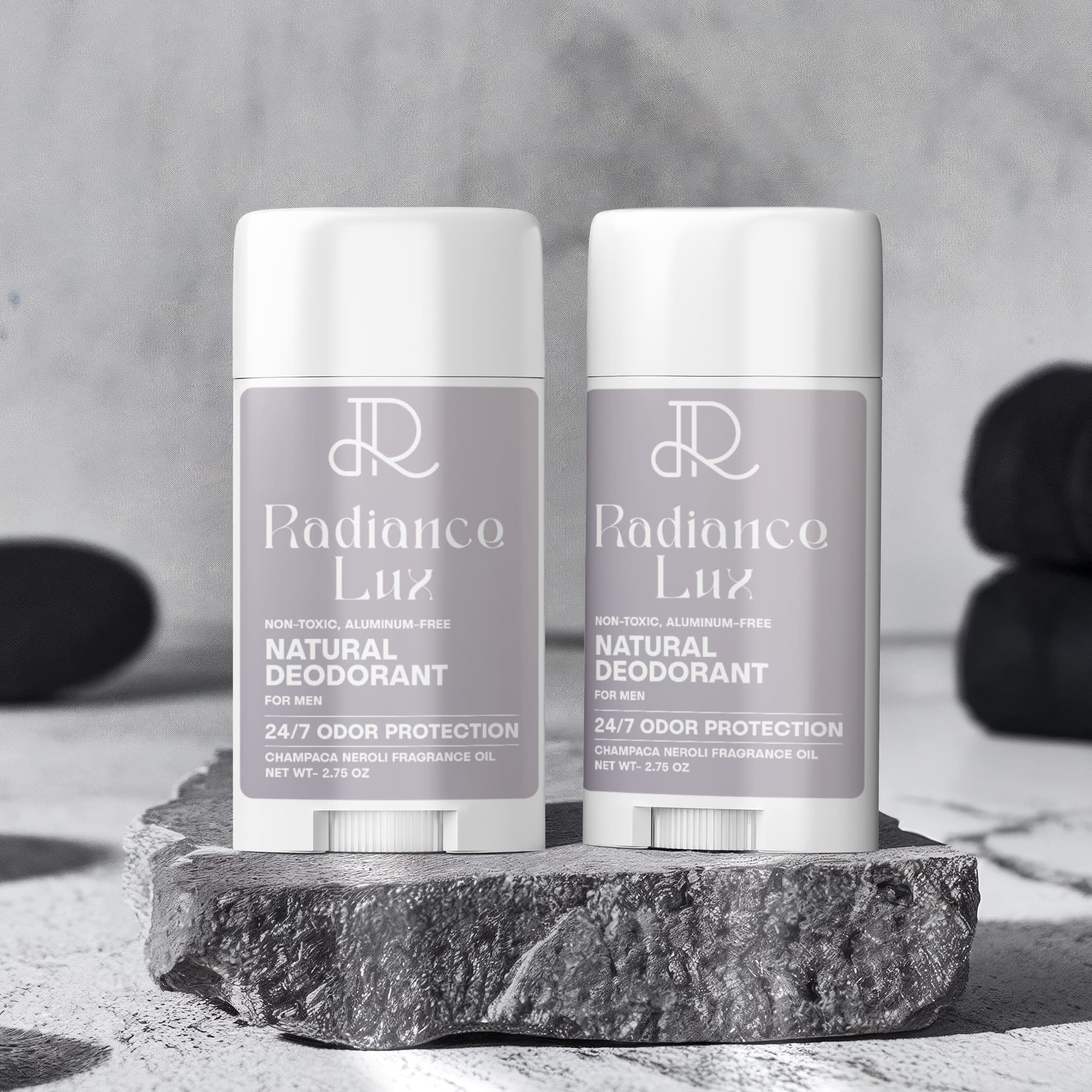 2 Pack Non-toxic Natural Deodorant, Aluminum-Free for Men