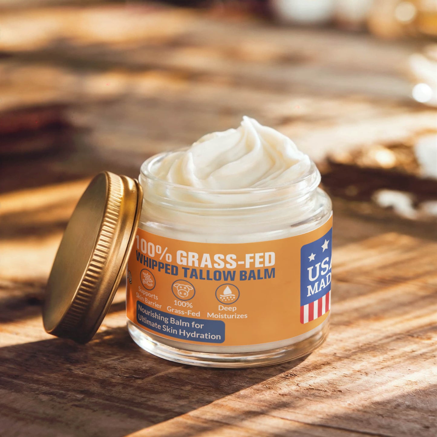 Whipped Grass-Fed Tallow Balm with Vanilla Bean – Deep Hydration & Natural Skin Repair