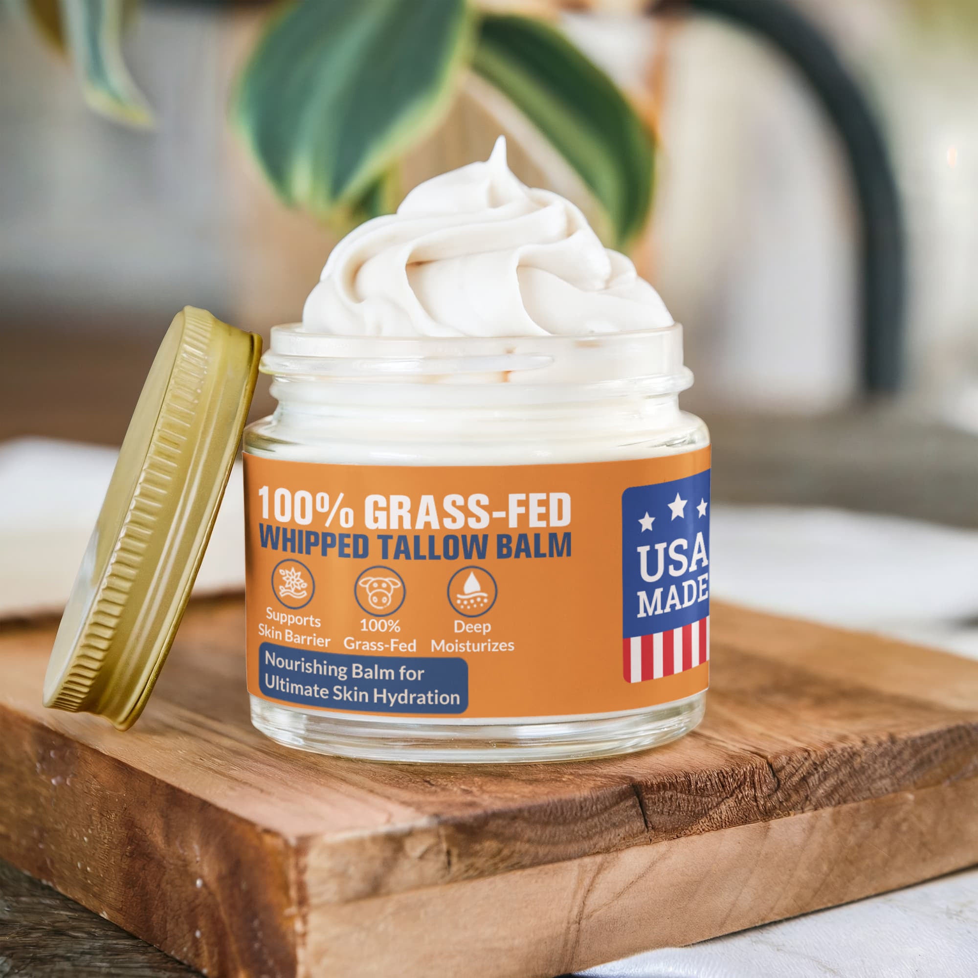 Whipped Grass-Fed Tallow Balm with Vanilla Bean – Deep Hydration & Natural Skin Repair