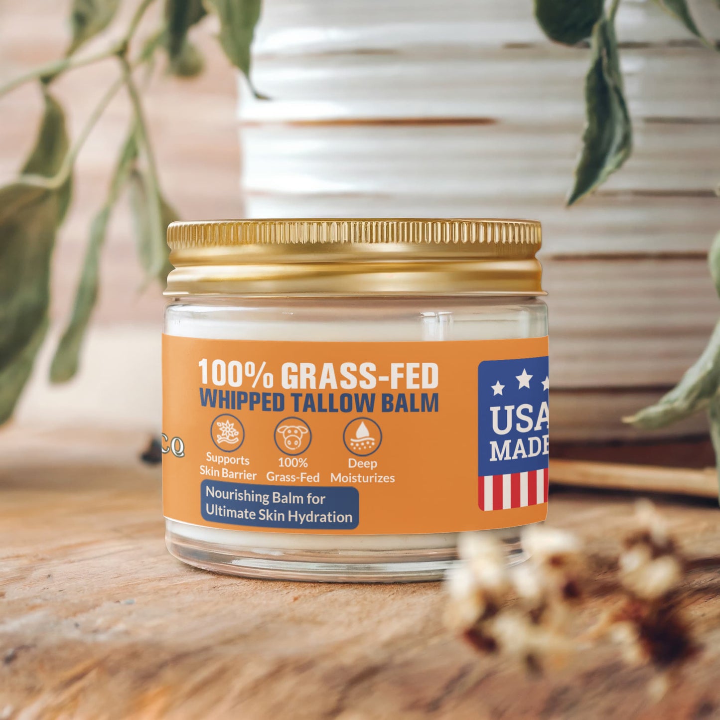 Whipped Grass-Fed Tallow Balm with Vanilla Bean – Deep Hydration & Natural Skin Repair