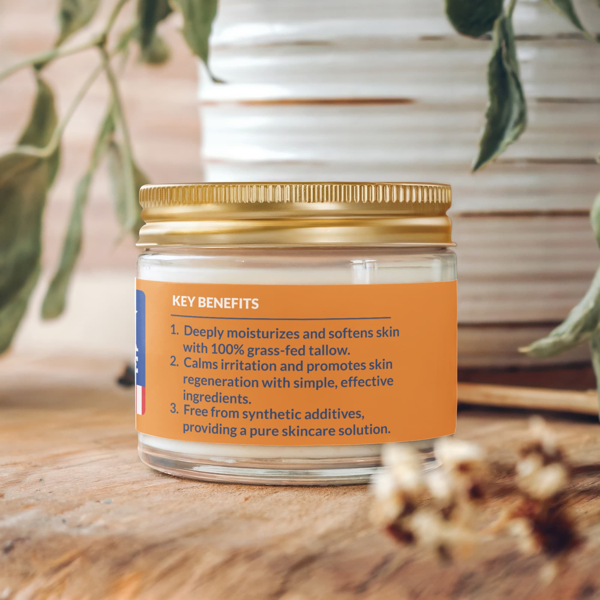 Whipped Grass-Fed Tallow Balm with Vanilla Bean – Deep Hydration & Natural Skin Repair