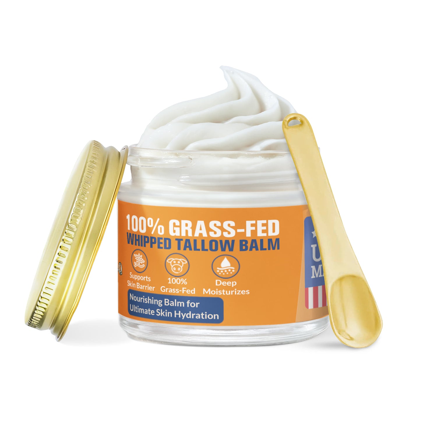 Whipped Grass-Fed Tallow Balm with Vanilla Bean – Deep Hydration & Natural Skin Repair