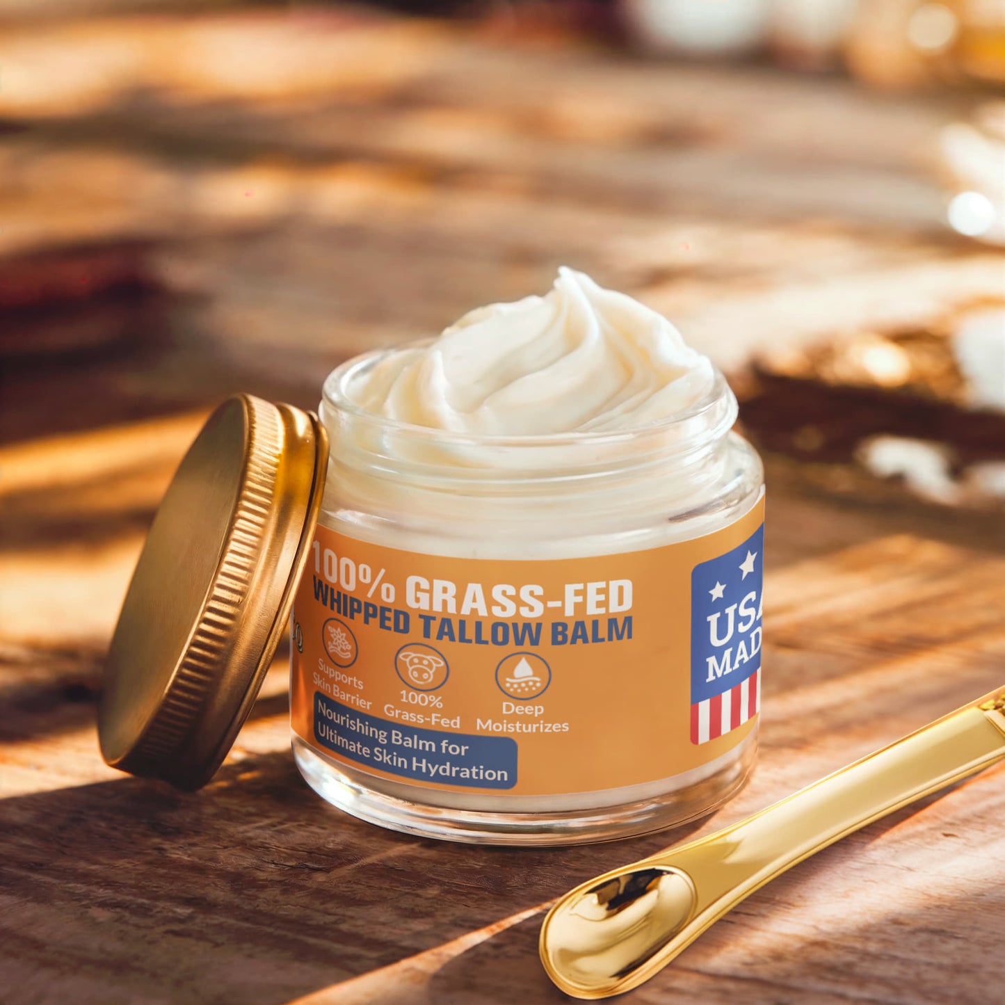 Whipped Grass-Fed Tallow Balm with Vanilla Bean – Deep Hydration & Natural Skin Repair