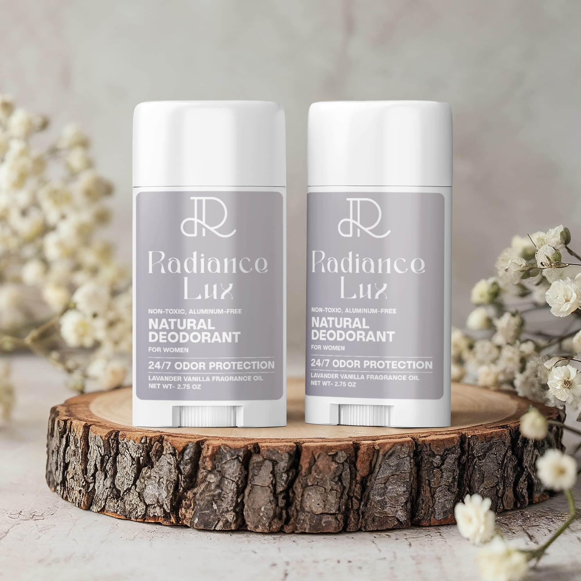 2 Pack Non-toxic Natural Deodorant, Aluminum-Free for Women